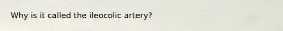 Why is it called the ileocolic artery?