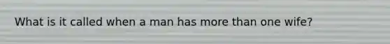 What is it called when a man has more than one wife?