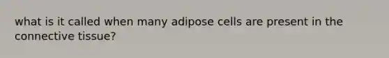 what is it called when many adipose cells are present in the connective tissue?