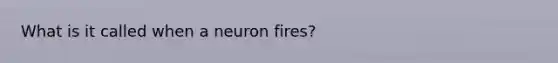 What is it called when a neuron fires?