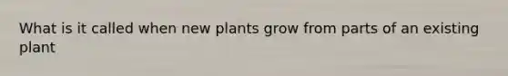 What is it called when new plants grow from parts of an existing plant