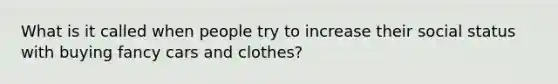 What is it called when people try to increase their social status with buying fancy cars and clothes?