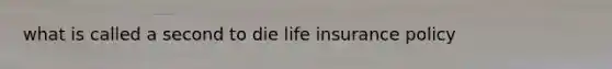 what is called a second to die life insurance policy