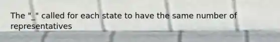 The "_" called for each state to have the same number of representatives