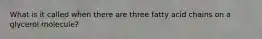 What is it called when there are three fatty acid chains on a glycerol molecule?