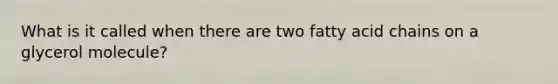 What is it called when there are two fatty acid chains on a glycerol molecule?