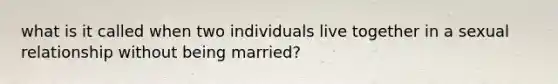 what is it called when two individuals live together in a sexual relationship without being married?