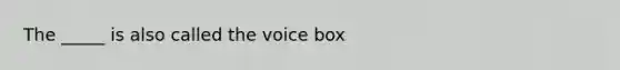 The _____ is also called the voice box