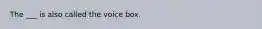 The ___ is also called the voice box.