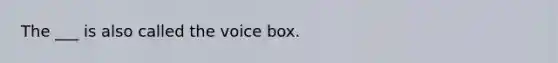 The ___ is also called the voice box.