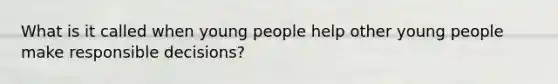 What is it called when young people help other young people make responsible decisions?