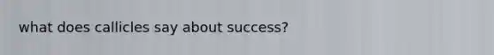 what does callicles say about success?