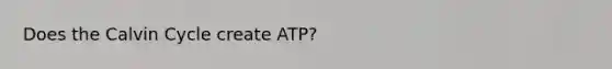 Does the Calvin Cycle create ATP?