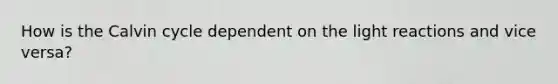 How is the Calvin cycle dependent on the light reactions and vice versa?