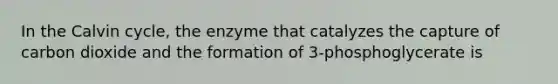 In the Calvin cycle, the enzyme that catalyzes the capture of carbon dioxide and the formation of 3-phosphoglycerate is