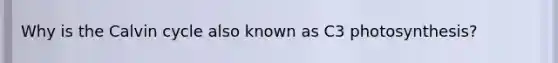 Why is the Calvin cycle also known as C3 photosynthesis?
