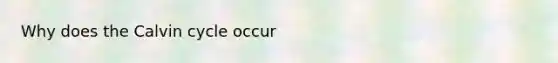 Why does the Calvin cycle occur
