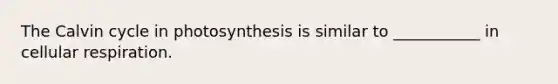 The Calvin cycle in photosynthesis is similar to ___________ in cellular respiration.