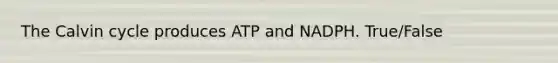 The Calvin cycle produces ATP and NADPH. True/False