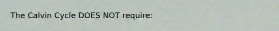 The Calvin Cycle DOES NOT require: