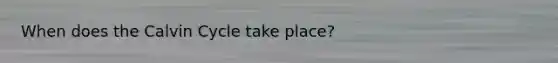 When does the Calvin Cycle take place?
