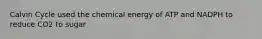 Calvin Cycle used the chemical energy of ATP and NADPH to reduce CO2 to sugar