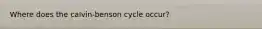 Where does the calvin-benson cycle occur?