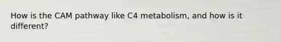 How is the CAM pathway like C4 metabolism, and how is it different?