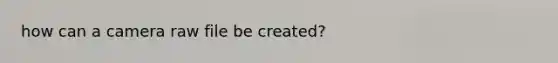 how can a camera raw file be created?