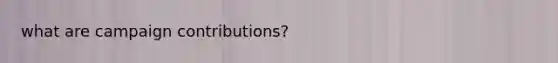 what are campaign contributions?