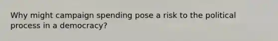 Why might campaign spending pose a risk to the political process in a democracy?