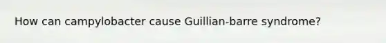 How can campylobacter cause Guillian-barre syndrome?