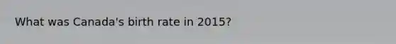 What was Canada's birth rate in 2015?