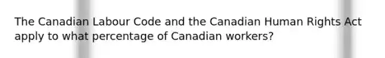 The Canadian Labour Code and the Canadian Human Rights Act apply to what percentage of Canadian workers?