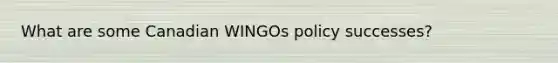 What are some Canadian WINGOs policy successes?