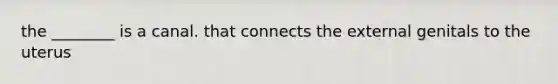 the ________ is a canal. that connects the external genitals to the uterus