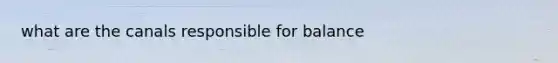 what are the canals responsible for balance