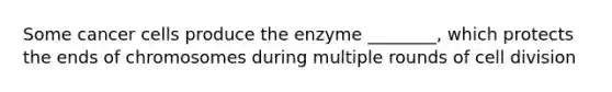 Some cancer cells produce the enzyme ________, which protects the ends of chromosomes during multiple rounds of cell division