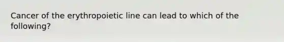 Cancer of the erythropoietic line can lead to which of the following?