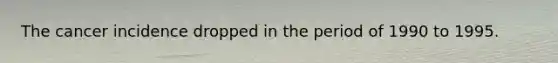 The cancer incidence dropped in the period of 1990 to 1995.