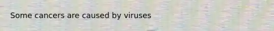 Some cancers are caused by viruses