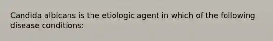 Candida albicans is the etiologic agent in which of the following disease conditions: