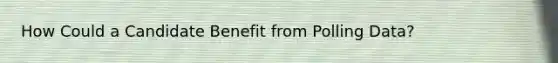 How Could a Candidate Benefit from Polling Data?