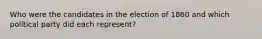 Who were the candidates in the election of 1860 and which political party did each represent?