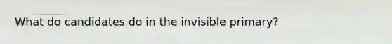 What do candidates do in the invisible primary?
