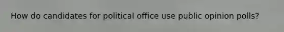 How do candidates for political office use public opinion polls?