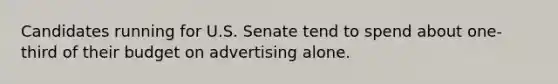 Candidates running for U.S. Senate tend to spend about one-third of their budget on advertising alone.