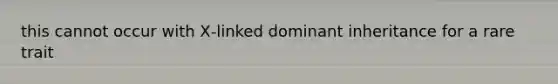 this cannot occur with X‑linked dominant inheritance for a rare trait