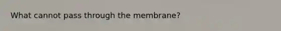 What cannot pass through the membrane?