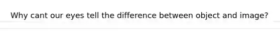 Why cant our eyes tell the difference between object and image?